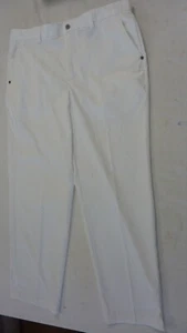 Greg Norman Golf Double Pleat Polyester Golf Pants Trousers White Mens 36 x 30 - Picture 1 of 6