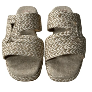 NWT BAND OF GYPSIES Women’s Playa/Nat White/Cream Jute Sandals - Size 8 - Picture 1 of 9