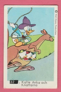 Tarjeta de estrella pop sueca de la década de 1960 #32 del pato Donald Huey Dewey de los Beatles parte posterior seccional - Imagen 1 de 2