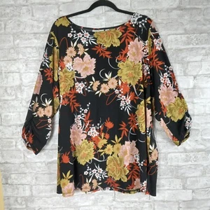 Túnica Susan Graver 2X Estrás Floral Oficina Carrera Negocios Viaje Elástica - Imagen 1 de 10