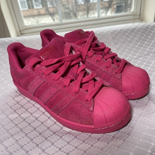 Adidas Superstar Suede J 'Mono Pink' Shell Toe sneakers donna taglia 3 5 AQ4170