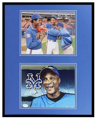 Darryl Strawberry Signed Framed 16x20 Photo Set JSA Mets - Image 1 of 2
