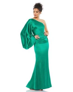 Ieena Mac Duggal 26588 One-Shoulder Trumpet Gown Sz 2 Emerald - Picture 1 of 2