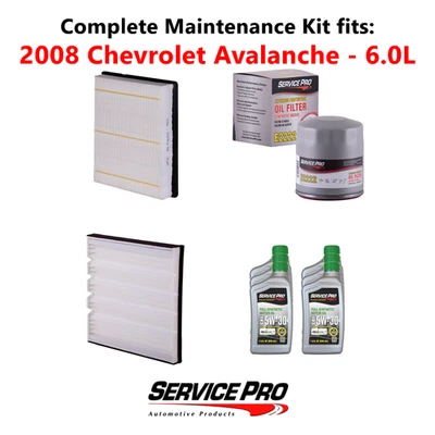 2008 Chevrolet Avalanche 6.0L Complete Cabin, Air & Oil Filter Kit (5W-30) Foto 1 de 4