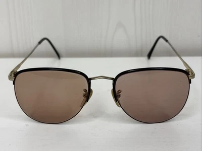 Marco de gafas vintage Polo Classic V Deluxe Ralph Lauren 145, ribete negro y dorado Foto 1 de 4