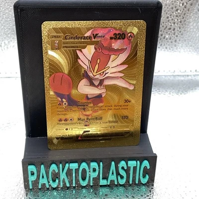 Cinderace Vmax Rainbow Gold Foil Fan Art Vinyl Textured Collector Pokemon 320 P2 - Image 1 of 2