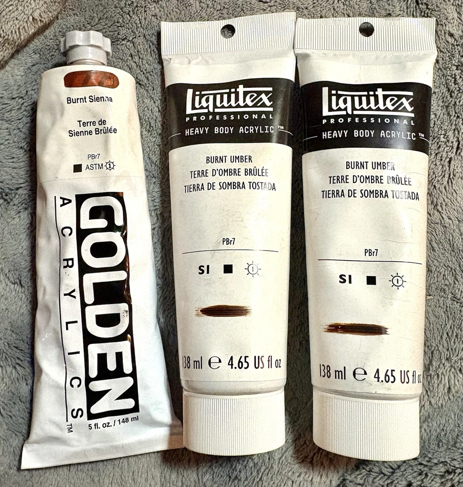 Lote de tres acrílicos de cuerpo pesado Liquitex y dorado 4,65-5 OZ fluido Foto 1 de 1