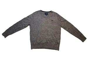 American Eagle AEO Classic V-Neck Sweater Lightweight Heather Grey Size Medium - Picture 1 of 7