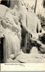 Postkarte Teufelspool Winter Wissahickon Philadelphia PA 1908 Bahnhof Weltkarte - Bild 1 von 3
