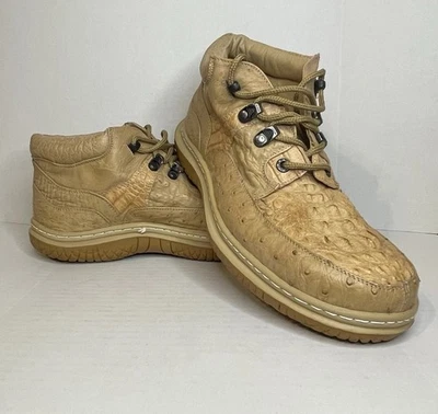 El Presidente Ostrich Men's Leather Lace Up Shoe 29.5/11.5 US Tan  - Image 1 of 4