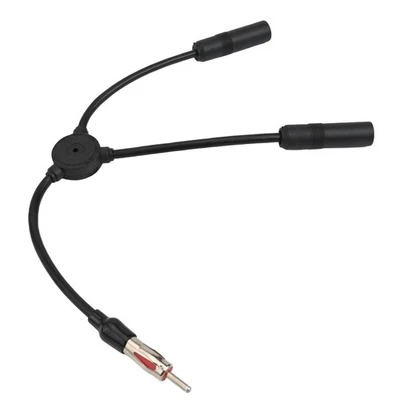 Car Antenna 1 to 2 Adapter Aluminum Extension Cable for Radio Installation - Image 1 of 4