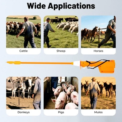 9000V Rechargeable Hot Shot Cattle Pig Prod Electric Shock Livestock Prodder - Image 1 of 4
