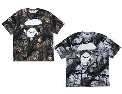 A BATHNIG APE Men's TREE EDGE CAMO APE FACE RELAXED FIT TEE 1L80109012 b - Image 1 of 4