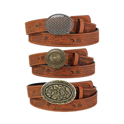 Flower Waist Chain Cowgirl Embossed Belt for Women Proms Club Party Daily - Image 1 of 4