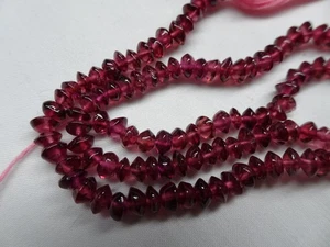 Cuentas de piedra granate natural de 14" rondells lisas 3,75-4 mm de ancho #A512 DNG - Imagen 1 de 3