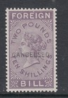 QV Revenue Stamp: £2 5s Foreign Bill, overprinted CANCELLED