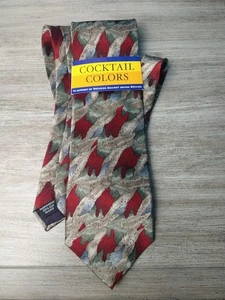 Stonehedge Cocktail Collection Men's Tie  Red Blue green Brown Abstract 100 Silk - Picture 1 of 6