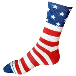 USA Spirit: Vintage American Flag Stars & Stripes Ribbed Mens Socks 6-10 UK - Picture 1 of 2