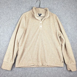 Eddie Bauer Damen Pullover Pulli Large Oatmeal 1/4 Knopf Strick kuschelig warm - Bild 1 von 12