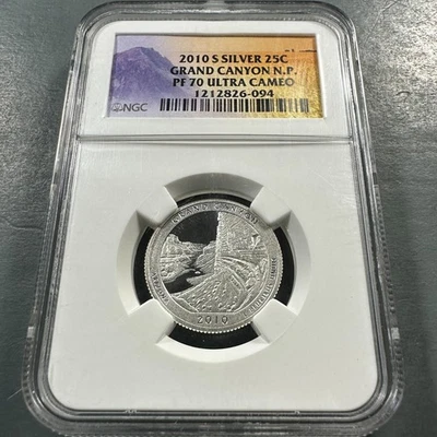 2010-S Grand Canyon NP SILVER Quarter, NGC PF70 UCAM (86746) - Image 1 of 2