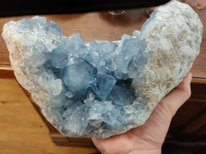 XL Coelestin Geode 8,27kg 26cm große blauklare Kristalle TOP Zölestin - Bild 1 von 12