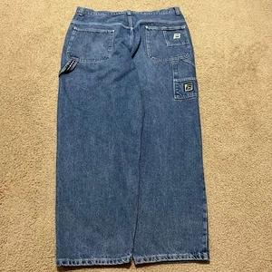 Boss Y2K Extra Baggy Skater Green Embroidered Faded Jeans 38Wx32L - Picture 1 of 8