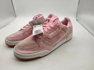 Adidas-Women's Continental 80-Pink Suede-Low Top Casual Shoes-G27720-Size 10-NEW - Picture 1 of 15