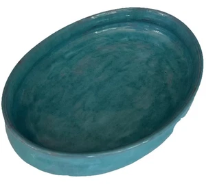 Studio Art Pottery Turquoise Serving Platter/Bowl – Signed Campbell 12" - Picture 1 of 24