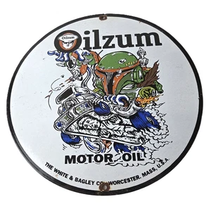 Vintage Rat Fink Porcelain Sign - Star Wars Darth Hot Rod Oilzum Gasoline Sign - Picture 1 of 14