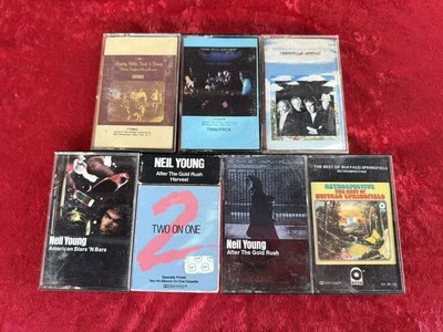 Crosby Stills Nash Young Buffalo Springfield Cassette Lot Deja Vu 4 Way Harvest - Image 1 of 4