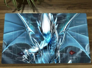 NEW YGO Playmat Blue-eyes White Dragon OCG TCG Mat Game Play Mat With Zones - Picture 1 of 5