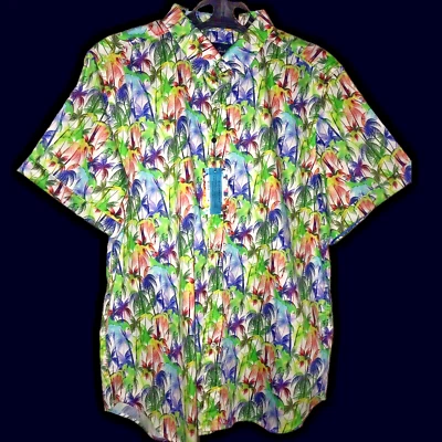 Camisa Robert Graham Colorida Palmera Manga Corta Talla XL Foto 1 de 4