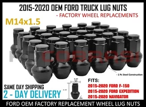 Factory Style Black Closed End Lug Nuts for 2015-2020 F-150 Expedition Navigator - Picture 1 of 8