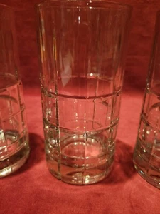 Vintage Anchor Hocking TARTAN Clear Set of 3 Tumblers USA. 6"×3". - Picture 1 of 5