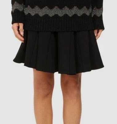 Falda de lana elástica compacta lisa negra Valentino roja para mujer talla IT 40/ US 2 $400 Foto 1 de 4