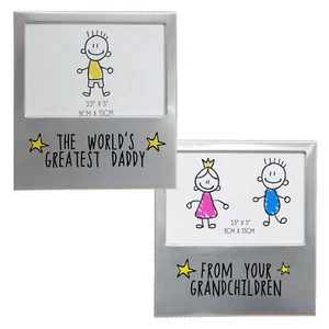 Aluminium 3.5'x5' Photo Frame with Wording - World's Greatest Daddy - Picture 1 of 7