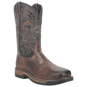6820 Laredo Hombres Hawke Calavera Vaquero Bota de Trabajo - Marrón/Negro NUEVO - Imagen 1 de 15