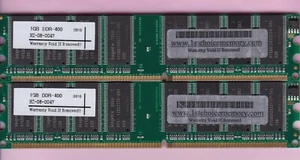 2GB 2x1GB PC-3200 1ST CHOICE HI-08-0047 HYNIX DDR-400 RAM MEMORY KIT DDR1 PC3200 - Picture 1 of 2