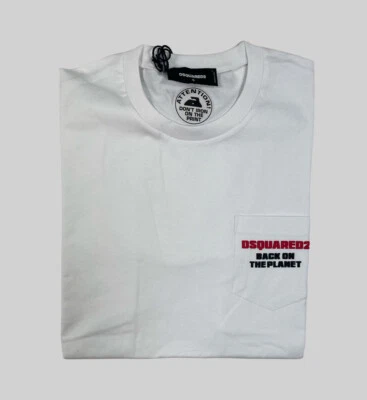 Dsquared2 S71GD1189 White T-Shirt Bk On Planet Cool Tee - Image 1 of 4