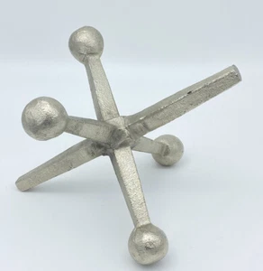 Mid Century Modern JAX Jacks Decor Paperweight Bookend Silver - Picture 1 of 4