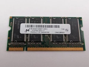 Micron 256MB DDR1-333 PC2700 200-Pin Non-ECC SO-DIMM Single Rank 32x16 RAM - Picture 1 of 3