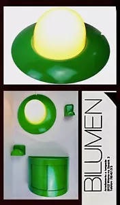 🟨 Bilumen Lampada parete/soffitto green Applique Space Age Vintage 70s - Foto 1 di 18