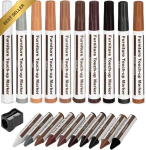 21-Piece Furniture Repair Kit: Wood Markers & Wax Sticks for Scratches & Stains - Picture 1 of 12