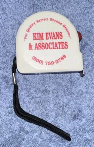 Vintage 10 Fuß Werbung Maßband rot weiß & blau "Kim Evans & Associate" - Bild 1 von 7