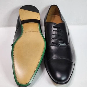 Bacco Bucci Gehry Black Cap Toe Leather Dress Shoes Size 13 M Made in Spain NEW - Picture 1 of 11