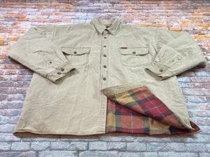 Wolverine Shirt Adult XL Beige Button Up Flannel Lined Shacket Outoor Mens - Picture 1 of 11