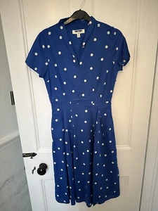Seasalt ‘Top Terrace’ Dress vintage style 100% Organic Cotton Cobalt Blue Sz 6 P - Picture 1 of 9