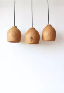 Downword Madera Pantalla Rústico Lámpara Colgante para Cocina Isla - Imagen 1 de 7