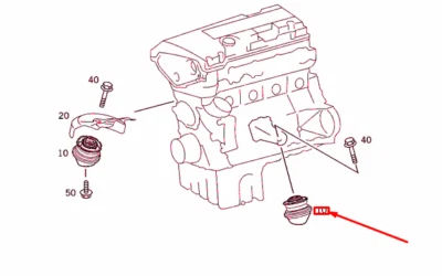 NEW MB SLK R170 FRONT LEFT ENGINE MOUNT RUBBER BUSHING A2202401917 GENUINE - Image 1 of 4