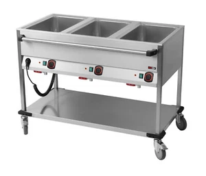 Bain-Marie mobiler Warmhalter Wasserbad Speisenwärmer 3xGN1/1 1250x700x900mm NEU - Bild 1 von 1